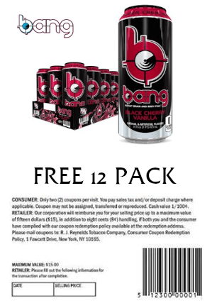 Coupon for Free 12 Pack of Bang - Black Cherry Vanilla