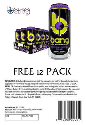 Coupon for Free 12 Pack of Bang - Purple Guava Pear