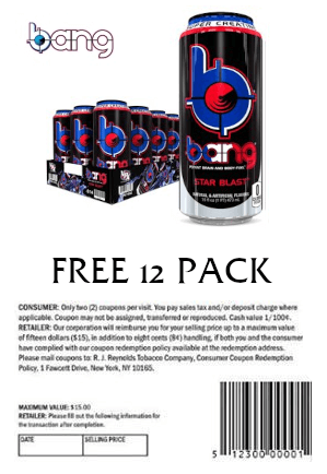Coupon for Free 12 Pack of Bang - Star Blast